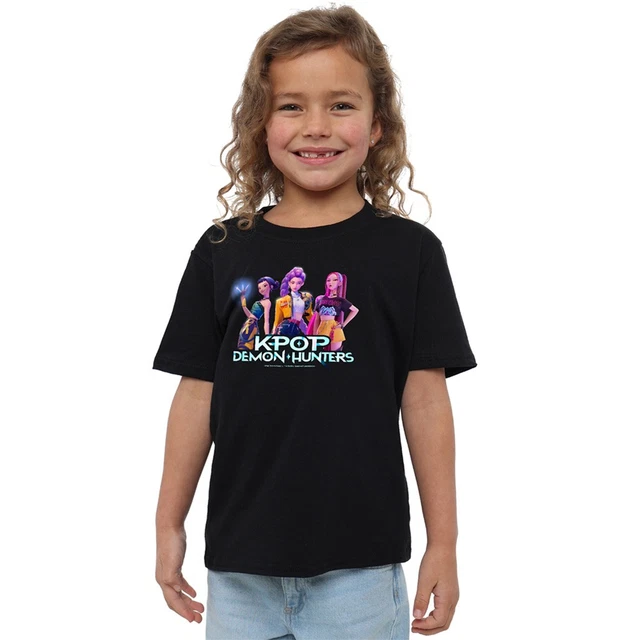 Camiseta Infantil KPOP Demon Hunters - Huntrix, Algodón Ringspun, Para Niños De 3 A 13 Años