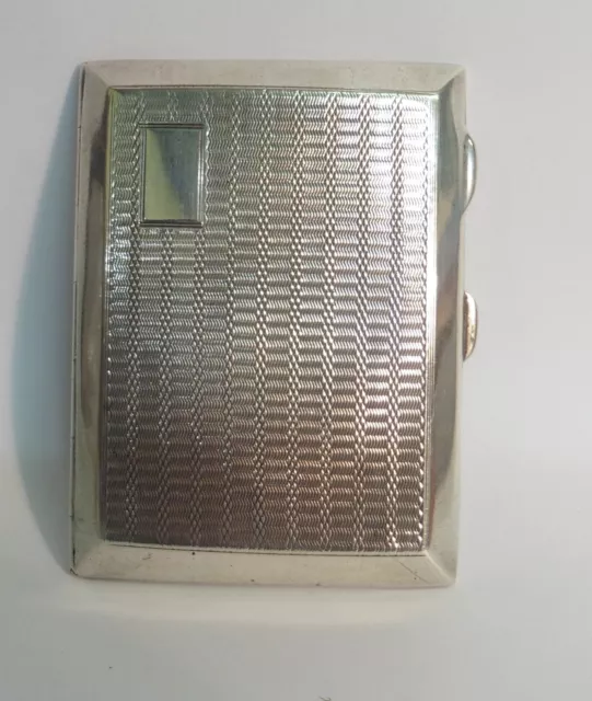 Art Deco Sterling Silver Cigarette Case, Plain Cartouche, Joseph Gloster 1930