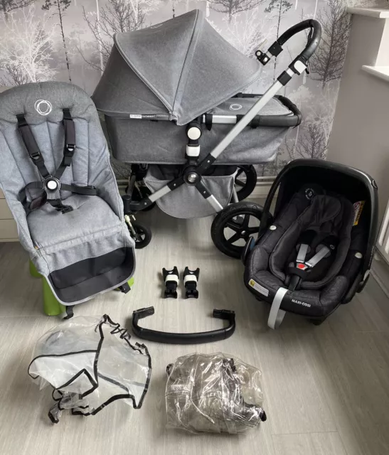 Bugaboo cameleon 3 Grey Melange Travel System 3 In 1 Pushchair stroller
