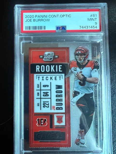 2020 Contenders Optic Rookie Ticket #81 Joe Burrow Bengals RC ROOKIE PSA 9 MINT