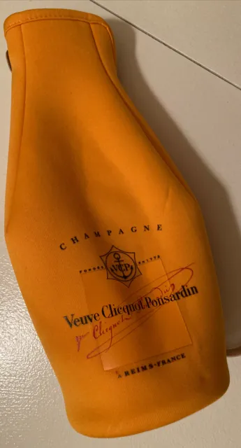 Veuve Cliquot Champagne Bottle Cooler Brut Holder Carrier Neoprene Jacket Orange