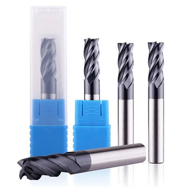 5 Pack 10mm Solid Carbide End Mill with TiAlN Coating and 45° RH Spiral