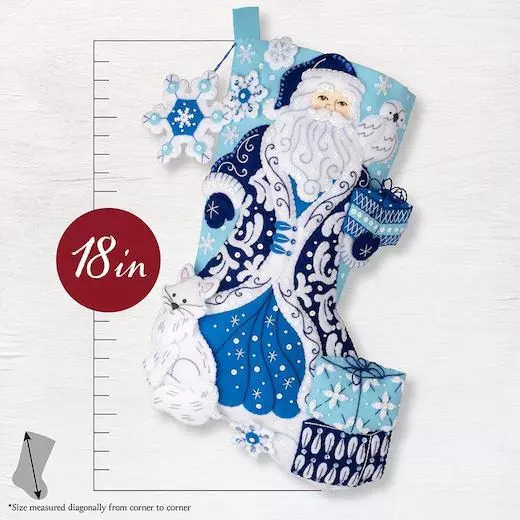 Bucilla 18" Felt Christmas Stocking Kit - Arctic Santa & Friends 89628E 2