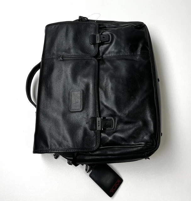 #406  TUMI Alpha Nappa Leather Flap Expandable Briefcase 96169DH