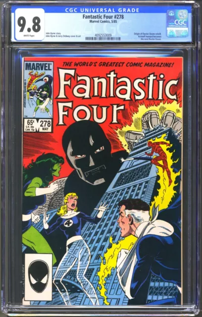 Fantastic Four #278 - Cgc 9.8 - Wp - Nm/Mt - Origin Of Doctor Doom Retold