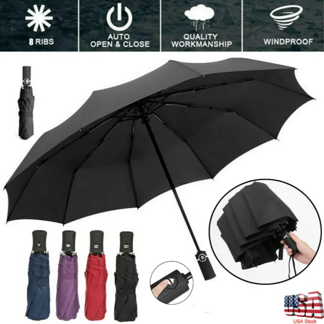 Automatic Umbrella Anti-UV Sun/Rain Windproof 3 Folding Compact Umbrella