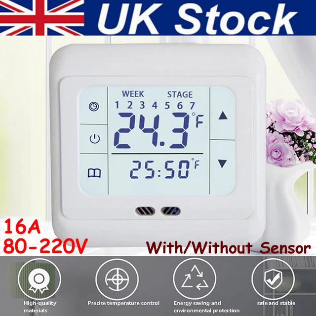 LCD TOUCHSCREEN ELECTRIC Underfloor Heating Thermostat Temperature