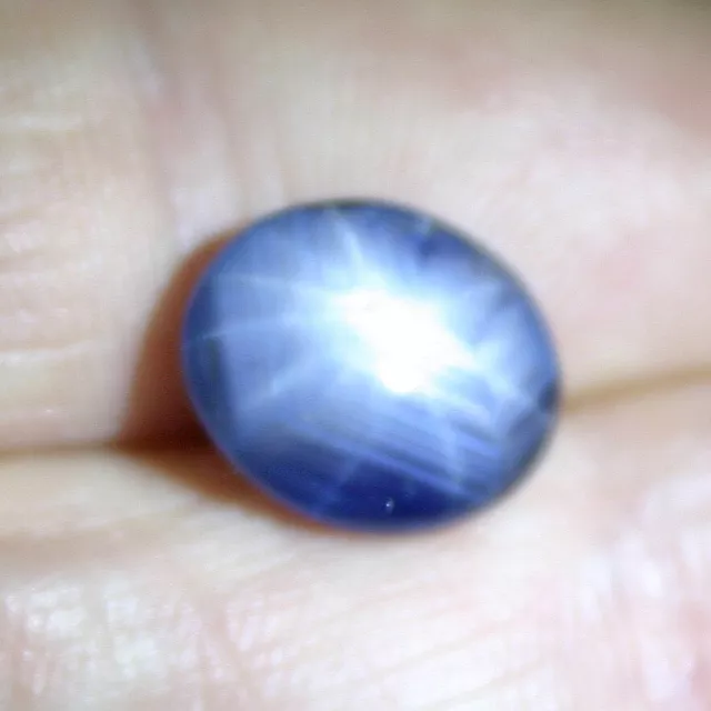 GIT Certified 6.95 cts BLUE 12 RAYS STAR SAPPHIRE UNTREATED Very Large +Enhydro