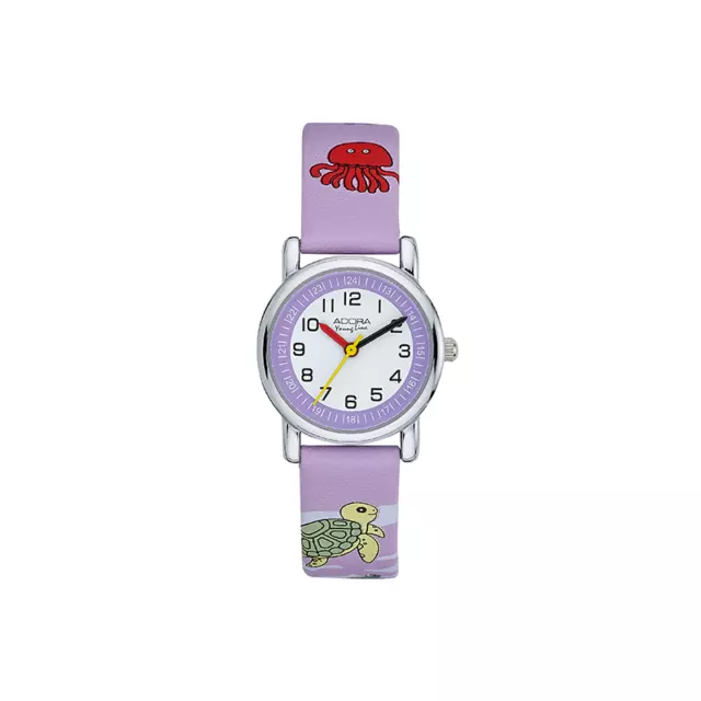 Adora Young Line Enfants Ø 27mm Analogiques Quartz Bracelet Mauve en Plastique,