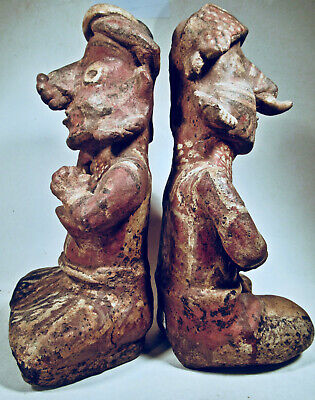 Pre-Columbian Seated Nayarit Couple Ex: Sotheby's '78 4