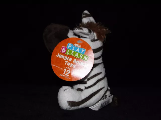 Asda zebra soft toy brown Play Learn comforter