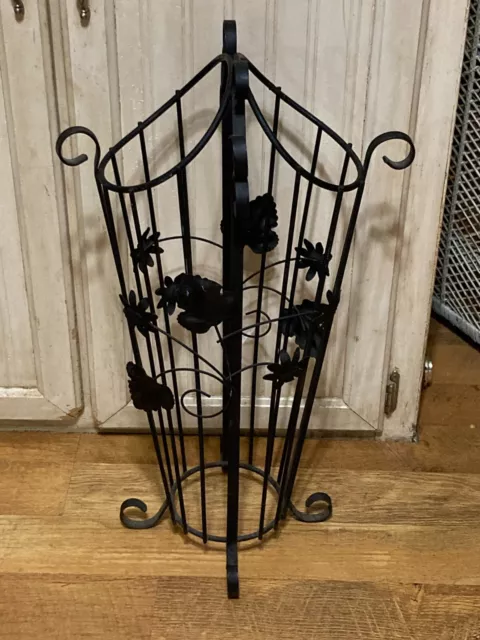 Wrought Iron Umbrella Stand Holder Vintage Mcm