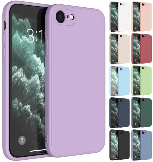 Cover Custodia per iPhone 7 8 Plus SE 2020 in TPU opaco morbido Bordi piatti