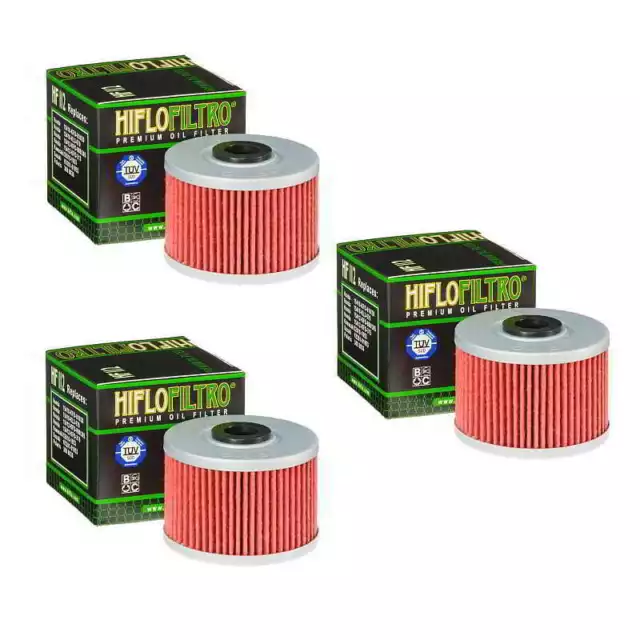 Hiflofiltro HF112 Oil Filter 3 Pack For Can-Am Honda Polaris Gas Gas