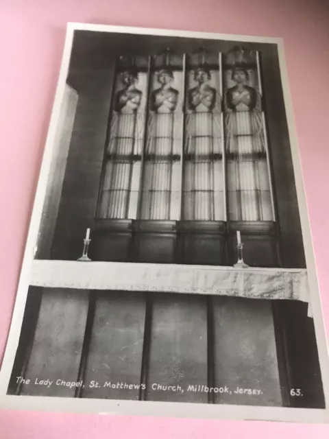 The Lady Chapel  St Matthew’s Church  Millbrook  Jersey. Vintage Postcard
