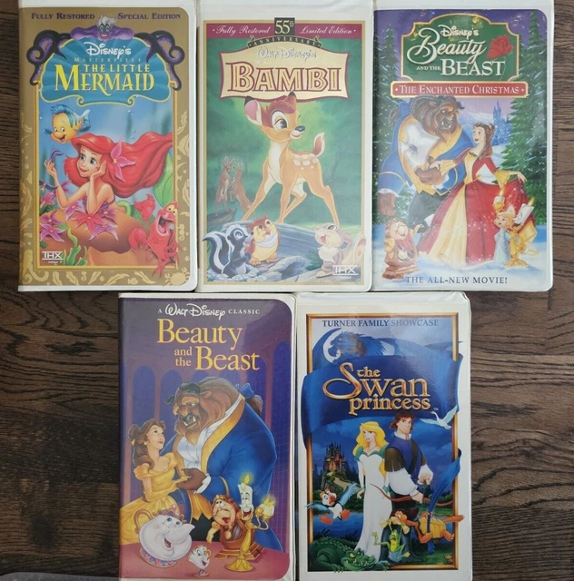 DISNEY VHS TAPES Bambi, Beauty and the Beast, Swan Princess, Little