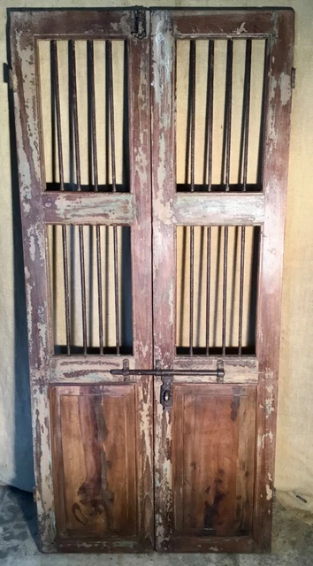 Antique Architectural Salvaged Wood & Iron Doors. Wine Cellar Doors