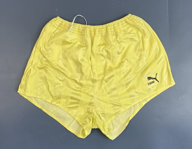 Pantaloncini Da Calcio Vintage Puma Anni '80 Giallo Running Germany Taglia 7 Adulto