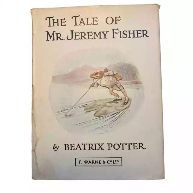 The Tale of Mr. Jeremy Fisher #7 Beatrix Potter Early Vintage 1930s-60s DJ  A++