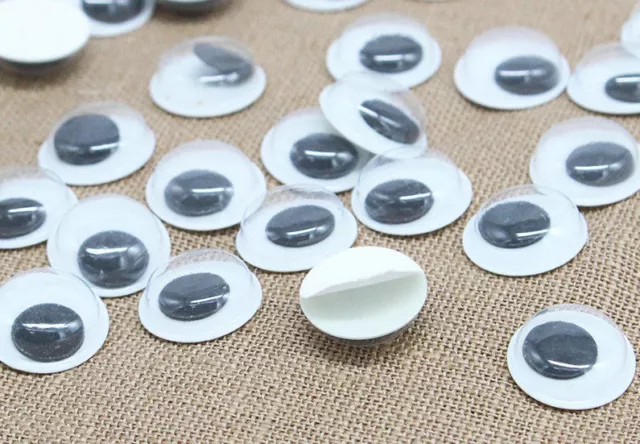 100 X 1cm WIBBLY WOBBLY GOOGLY EYES. CRAFTS, STICK ON STICKERS SELF ADHESIVE NEW