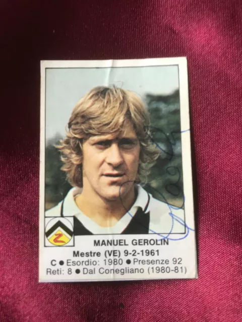 Autografo originale MANUEL GEROLIN-Udinese Calcio 85/86-Roma/Bologna-IN PERSON