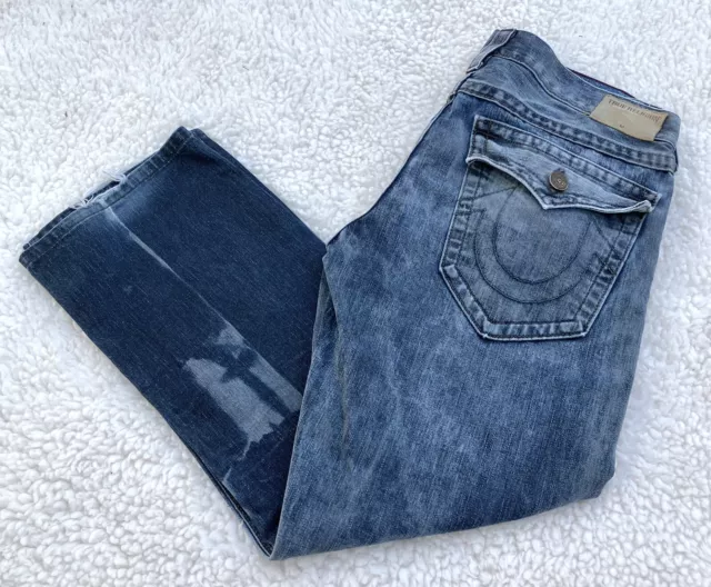 TRUE RELIGION RICKY Relaxed Straight Jeans Sz 34x28 $52.00 - PicClick