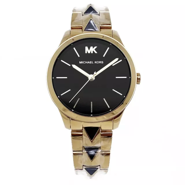 Michael Kors Runway Mercer 38mm Steel Black Dial Quartz Ladies Watch MK6669