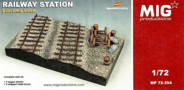 Scale Model Base Board RAILWAY STATION DIORAMA Base 1/72 scale resin kit Mig Productions 72354 ...