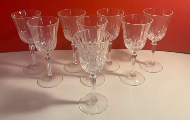 Cristal De Flandre Crystal Wine Glasses, Set of 8, Vintage, Drinkware, Vintage