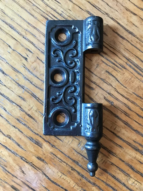 Antique Cast Iron Door Hinge, Left Half Only - 3" x 2½"
