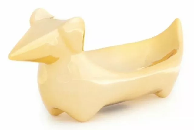 Lauren Conrad Trinket Tray LC NMS12487 Gold Ceramic Dog Daschund