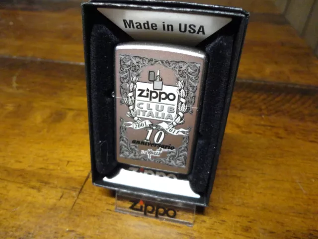Zippo Club Italia Italy 10Th Anniversary Zippo Lighter Mint In Box