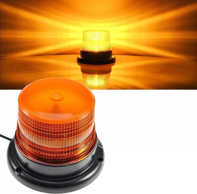 Flashing Strobe Beacon LED Amber Warning Light Car Emergency Bar Van Magnetic UK