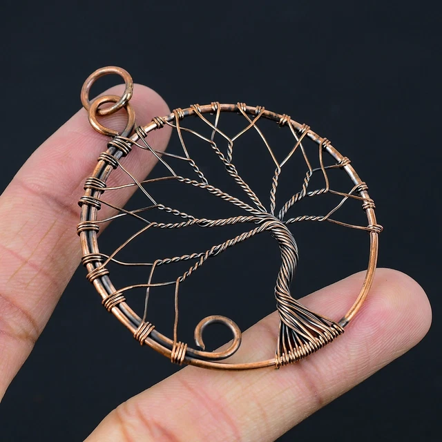 Baum des Lebens Pure Kupfer Draht Umwickelt Schön Handmade Anhänger Geschenk Für