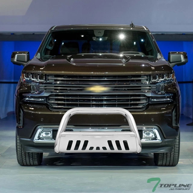 Topline For 2019-2021 Silverado/Sierra 1500 Bull Bar Grille Guard - Stainless