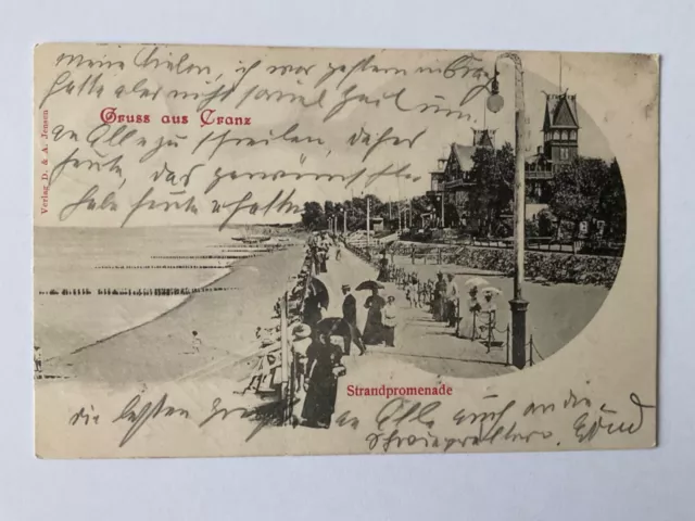 Alte Postkarte - Ansichtskarte - Cranz (ehem. Ostpreußen) Strandpromenade 1901