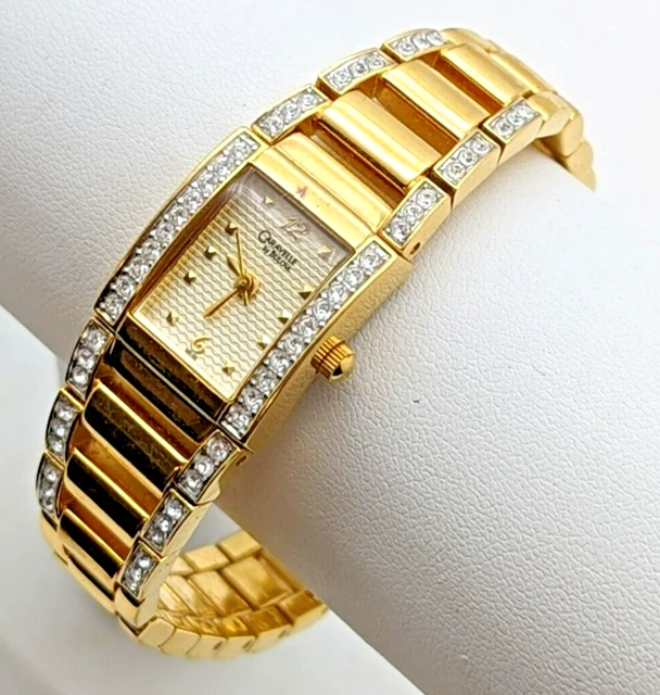 Orologio Da Donna Con Lunetta Di Strass, Cinturino In Pelle Rossa, Cassa Oro Rosa, Quadrante Rosso, 39.5mm, Impermeabile 30m, Quarzo Giapponese - 3