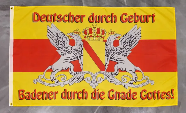 Fahne Flagge Großherzogtum Baden - Deutscher durch Geburt - 90 x 150 cm