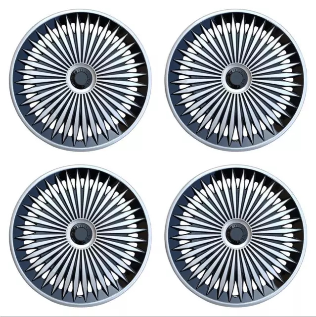 17" Silver Black Set of 4 Wheel Covers Full Rim Hub Caps fits R17 Tire Wheels