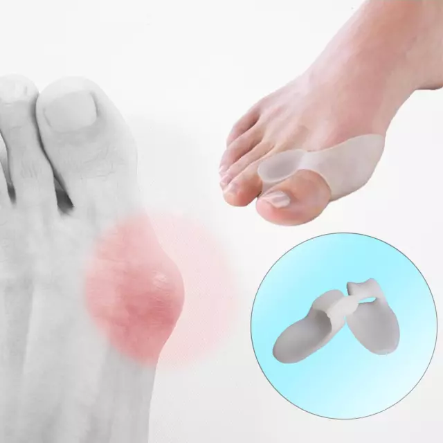 2 Silicone Gel Bunion Toe Protector Straightener Corrector Spreader Splint Pads