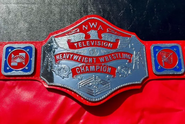 New NWA Television Heavyweight Wrestling Championship Belt Replica RED Adult 4mm