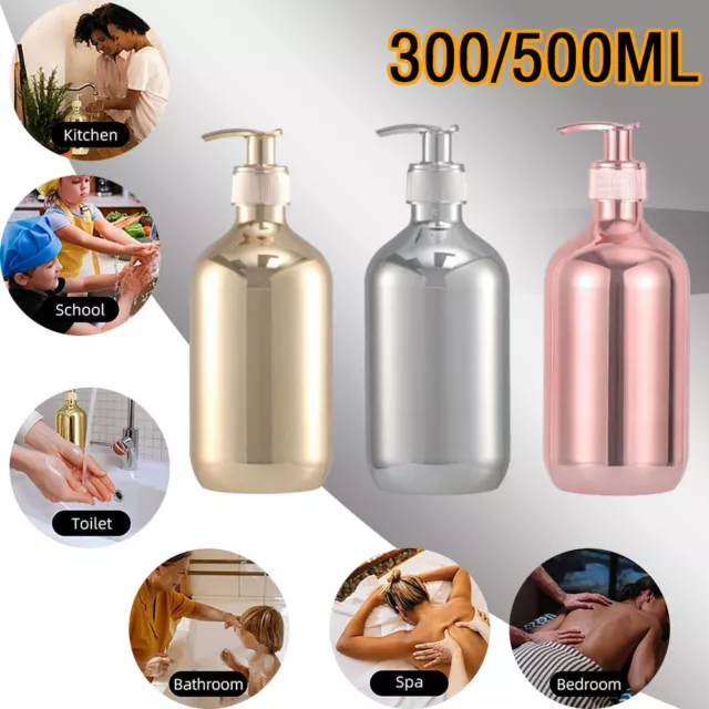 300ml/500ml Bathroom Lotion Pump Bottle Shampoo Shower Gel Soap Empty Dispenser