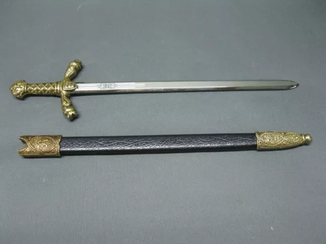 Luxus Brieföffner Mittelalter  25 cm Metall mit   Messing Griff  Militär Schwert