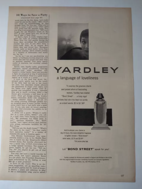 Yardley Language of Loveliness Bond Street  Vintage 1950s Print Ad