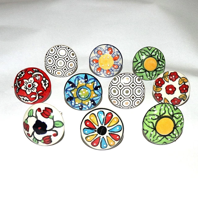 Hand Painted Vintage Ceramic Knobs for Kitchen Bedroom Cabinet & Drawer Pulls