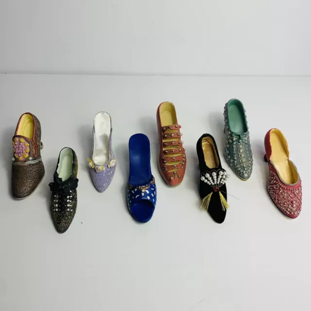Lot Of 8 Assorted Miniature Shoes Ks Collection Victorian Heels Pumps No Boxes