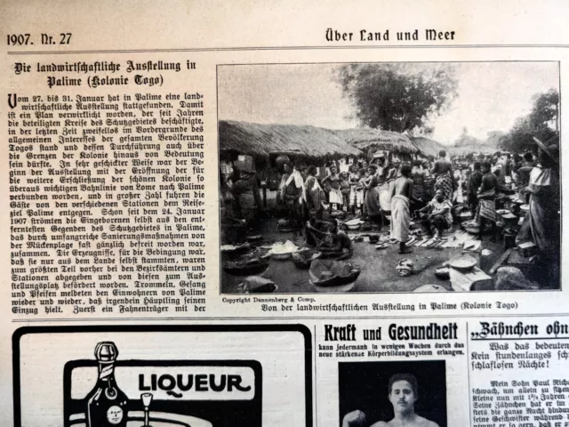 1907 Zeitungsdruck 685 Kolonien Togo Palime