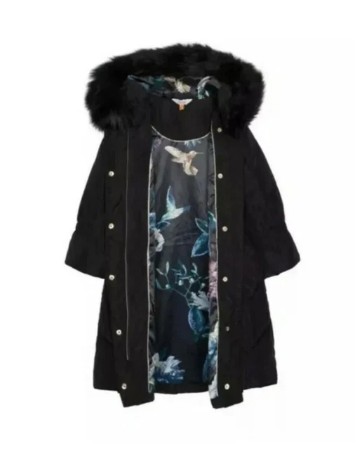 Cappotto/giacca LongLine Ted Baker Ragazze Nero. Età 8 anni nuovo con etichette