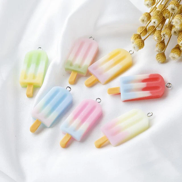 10 Stück bunte Mini Eiscreme Harz Charms Lebensmittel Anhänger DIY Schmuckhe'UR