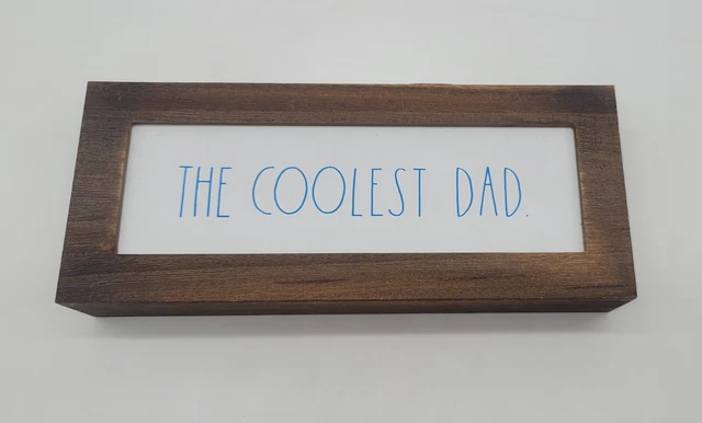 Rae Dunn Wooden Sign For The "#coolest dad" Desk Plaque